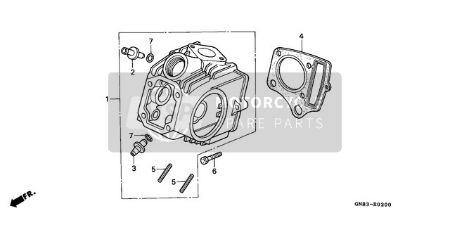 Honda C90 1996 Cylinder Head for a 1996 Honda C90